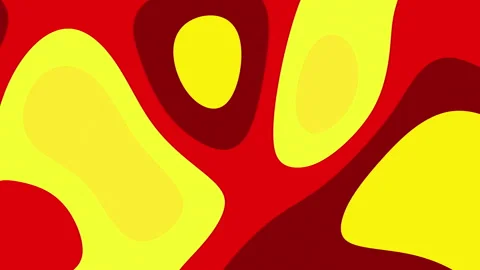 Abstract flowing liquid shapes background dynamic animation of red yellow Stock-Footage 346543569