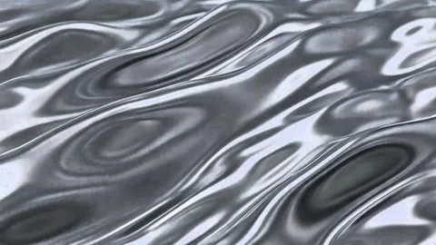 Abstract Flowing Liquid Silver Metal Waves 库存影片 338064943