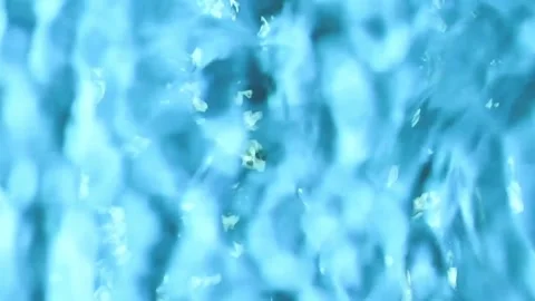 Abstract flowing liquid waves in motion. Dynamic blue fluid texture with soft li Stock Footage 340450257