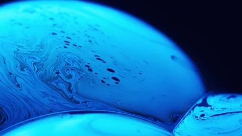Abstract flowing liquid waves in motion. Dynamic blue and white fluid textures w Stock Footage 340456796