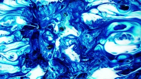 Abstract flowing liquid waves in vibrant blue tones. Dynamic motion graphics wit Stock Footage 340450254