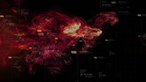Abstract Flowing Matrix Data and Particles simulation Background Stock Footage 169793707
