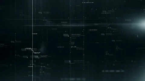 Abstract Flowing Matrix Data with exploding Particles Simulation HUD Background Stock Footage 172955209
