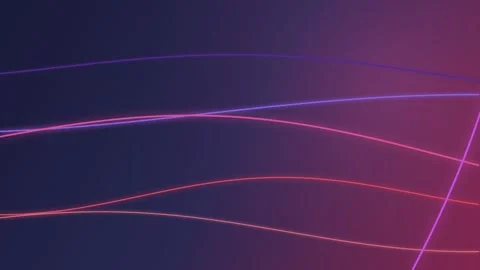 Abstract flowing neon light lines moving across dark purple gradient backgr.. Vídeos de archivo 341025448
