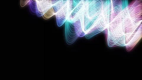 Abstract Flowing Neon Light Ribbons Loop Animation Stock Footage 346569113