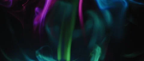Abstract flowing neon light trails in motion. Dynamic futuristic energy waves wi Stockbeeldmateriaal 340456707