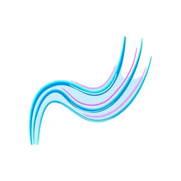 Abstract flowing neon light trails design element Stock Illustration