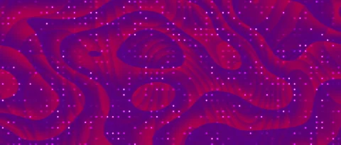 Abstract Flowing Organic Waves with Digital Particles Overlay Stock Footage 339350997