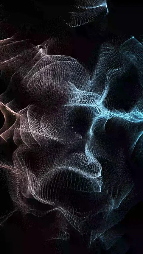 Abstract Flowing Particle Wave Background Stock Footage 313143036