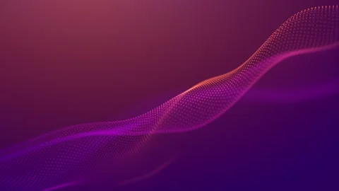 Abstract flowing particle wave made of glowing dots. Pink magenta neon grad.. Video stock 330601596