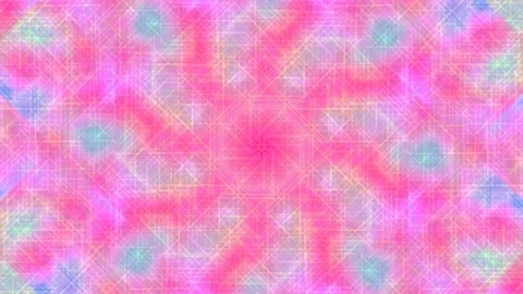 Abstract flowing pastel rainbow mandala pattern background loop Stock Footage 336161570