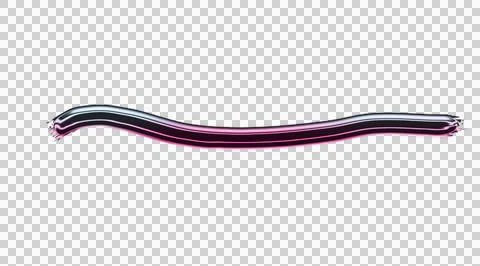 Abstract with flowing pink and white ribbons on black background transparent Stock Illustration