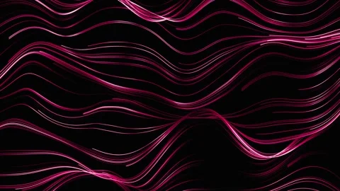 Abstract flowing pink light trails move across dark background Stock Footage 324882705