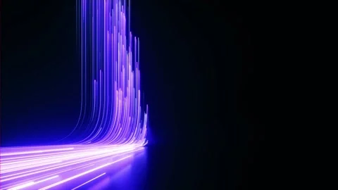 Abstract flowing purple digital light streaks data transfer communication Stock Footage 327520401