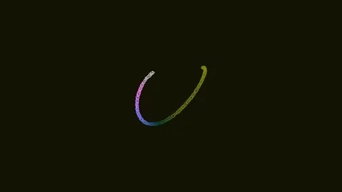 Abstract flowing rainbow curve line on deep black background motion graphics Stock Footage 342203769