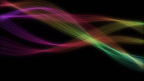 Abstract Flowing Rainbow Light Ribbons Motion Loop Stock Footage 345314259