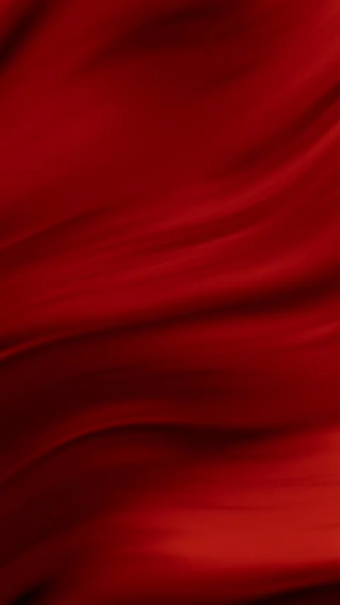 Abstract Flowing Red Fabric Waves with Smooth Folds and Silky Motion Video stock 347585116
