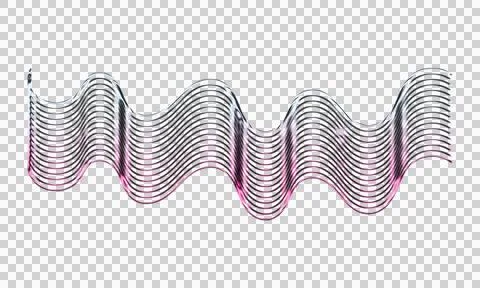 Abstract of flowing ribbons in gradient pink and purple hues transparent Stock Illustration