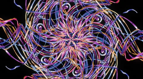 Abstract flowing ribbons with matte Stock Footage 58740319