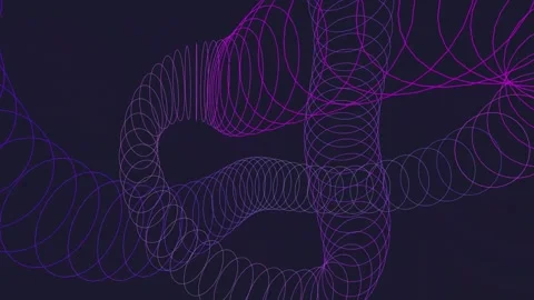 Abstract flowing rings creating complex spiral motion on dark background vi.. Stock Footage 342549528