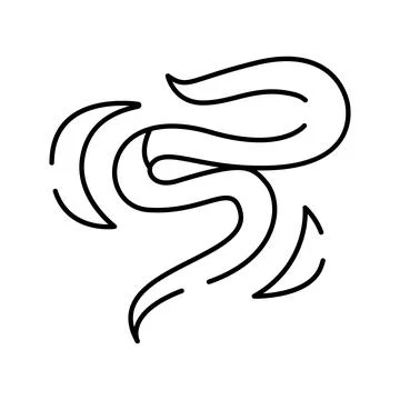 Abstract flowing scroll ribbon creating a decorative element Stock Illustration