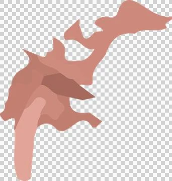 Abstract flowing shape is undulating in flat design over transparent background 스톡 일러스트