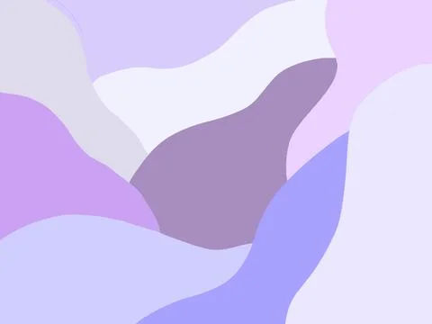 Abstract flowing shapes pattern with soft purple and lilac color palette Stock Illustration