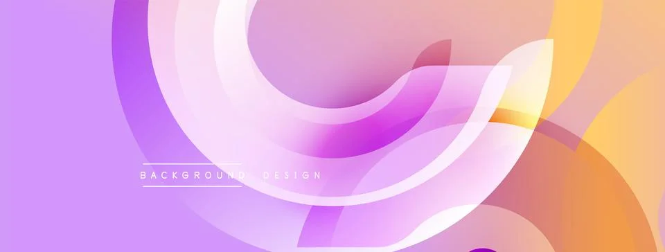 Abstract flowing shapes, purple, orange hues. Modern design, smooth gradients, Stock Illustration