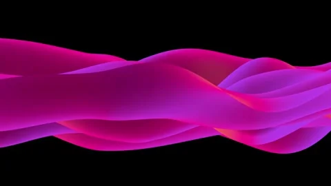 Abstract flowing silk waves in vibrant pink and purple gradient Stock Footage 336048640