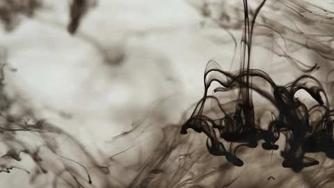 Abstract flowing smoke waves in monochrome gradient. Dynamic organic motion back Stock Footage 340456745