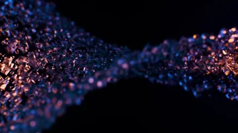 Abstract flowing structure made of glossy crystals in blue and warm orange tones Stock Footage 324711435