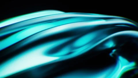 Abstract flowing turquoise liquid surface with smooth undulating waves and .. Stock Footage 328335037