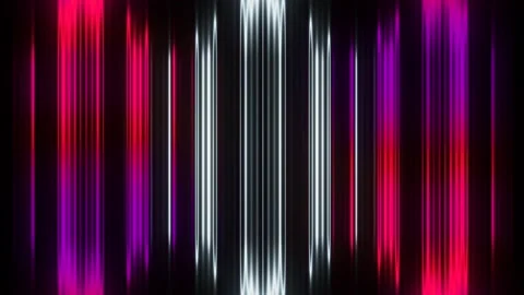 Abstract flowing vertical stripes on a black background. Motion. Radio wave or Video stock 219352407