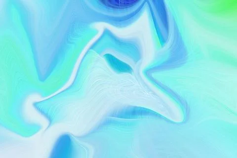 Abstract flowing wave background with vibrant cyan blue and mint green Stock Illustration