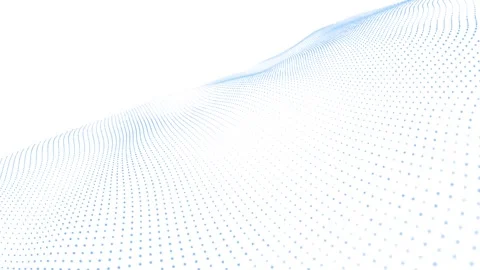 Abstract flowing wave of blue dots forming a smooth digital landscape, futuri Video stock 331997156