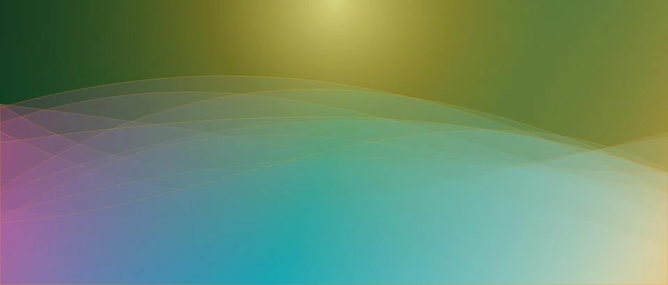 Abstract flowing wave gradient background with teal and yellow colors Stock Illustration