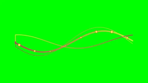 Abstract flowing wave lines with glowing dots on a vibrant green background Vídeo Stock 340266563