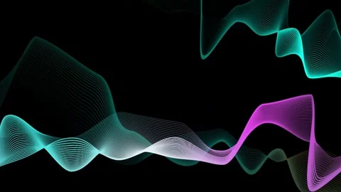 Abstract flowing wave lines modern digital light effect with smooth motion .. 库存影片 336909149