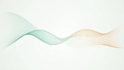 Abstract flowing wave lines with small floating particles creating a gentle.. Stock Footage 345276436