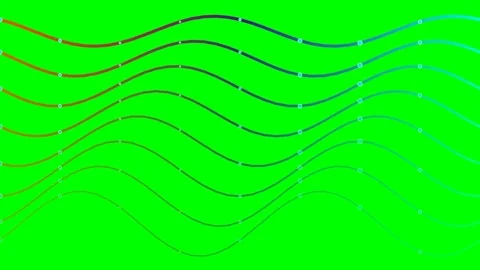 Abstract flowing wave lines with a vibrant multi-colored gradient effect Stock Footage 340902873