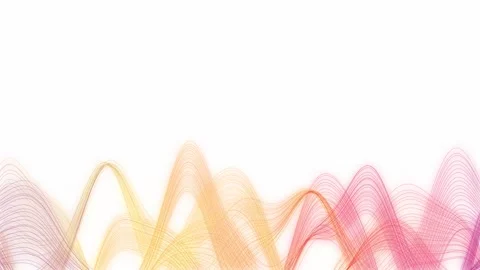 Abstract Flowing Wave Lines in Warm Ember Colors on White Background Video stock 346116513