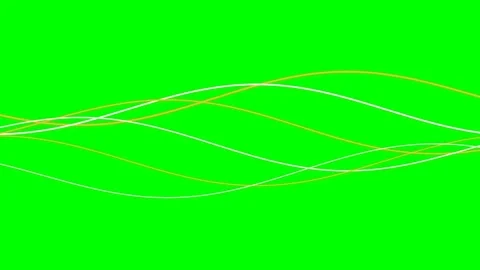 Abstract flowing wave lines in white and yellow on a vibrant green background Stock Footage 340901688