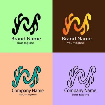 Abstract Flowing Wave Logo Stock Illustration