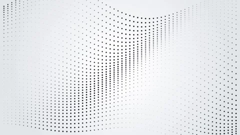 Abstract flowing wave motion with dotted particles animation on clean white.. Stock-Footage 346274607