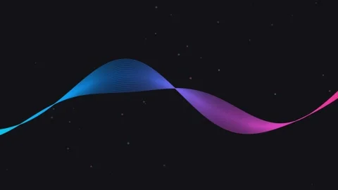 Abstract flowing wave motion with glowing particles and light effect. Stock Footage 340808494