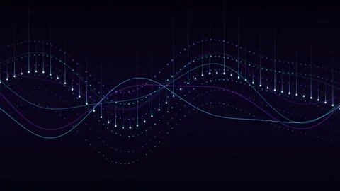 Abstract flowing wave of particles and lines motion background with glowing.. Stock Footage 346973090