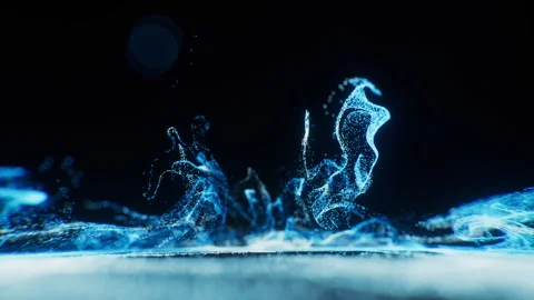 Abstract flowing wave particles background, 3d rendering. Stock Footage 262218022