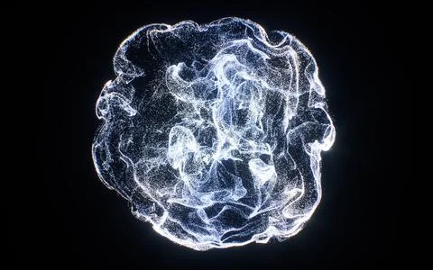 Abstract flowing wave particles background, 3d rendering. Stock Photos