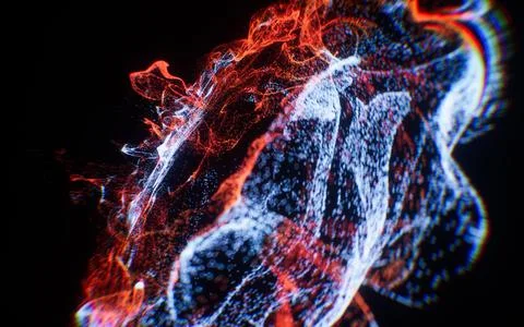 Abstract flowing wave particles background, 3d rendering. Stock Photos