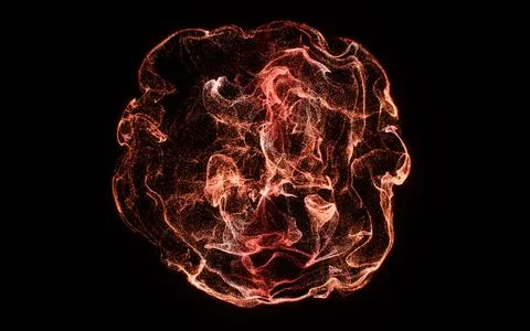 Abstract flowing wave particles background, 3d rendering. 스톡 사진